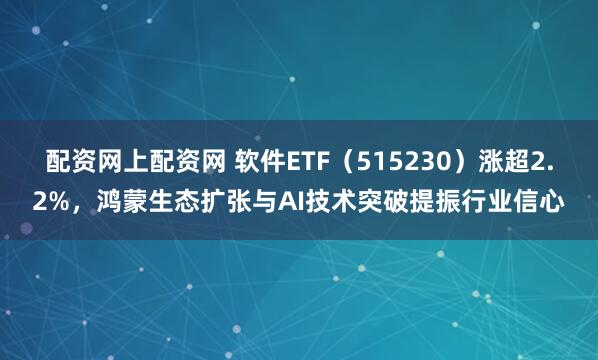 配资网上配资网 软件ETF（515230）涨超2.2%，鸿蒙生态扩张与AI技术突破提振行业信心